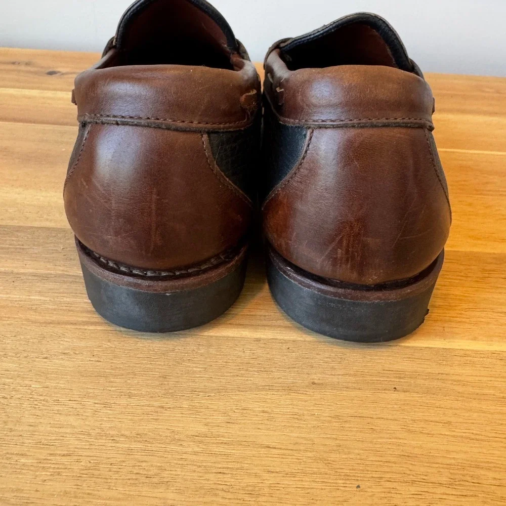 Allen‎ Edmonds Nashua Men 10.5 D Brown Black Leather Kiltie Tassel Loafers 42250